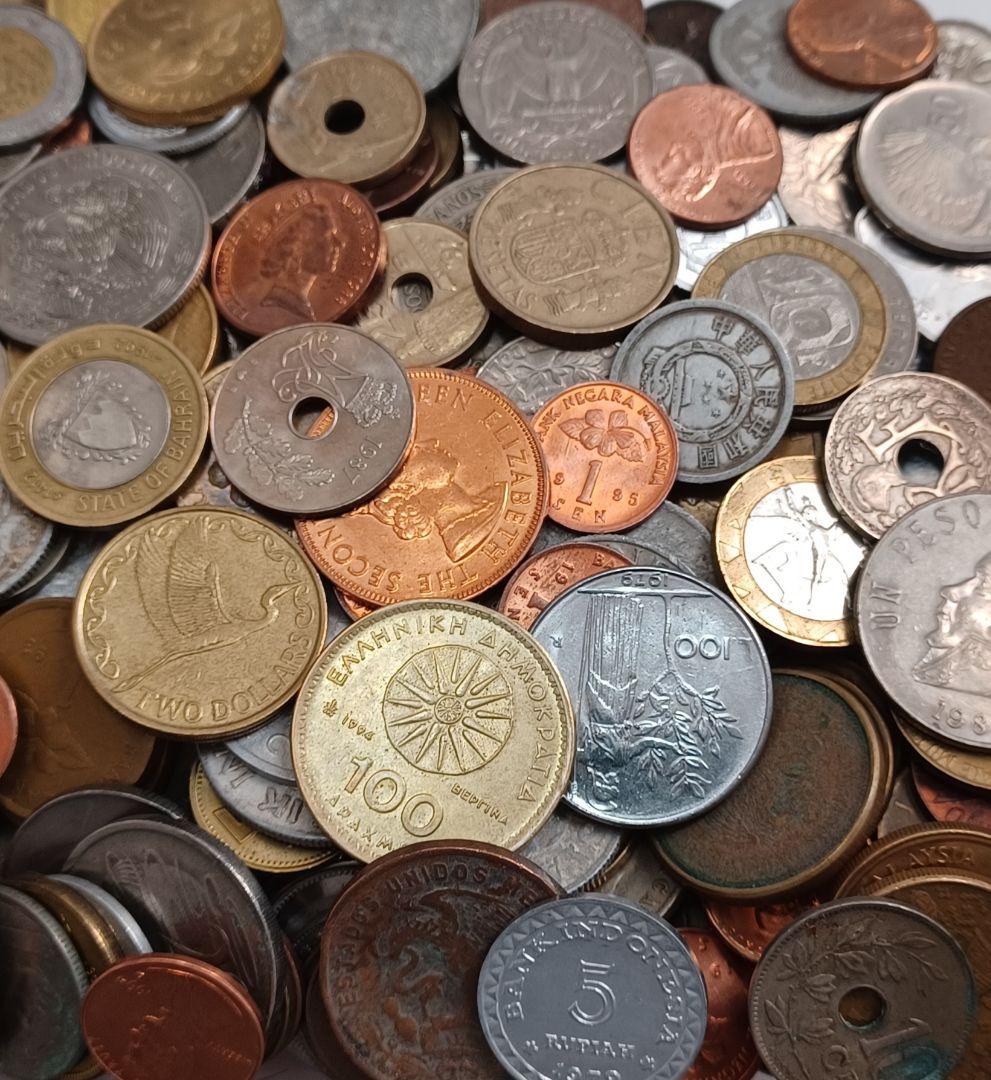 重さ1780g(約1.7kg)分の外国(海外)硬貨 【銀貨1点おまけ付き】
