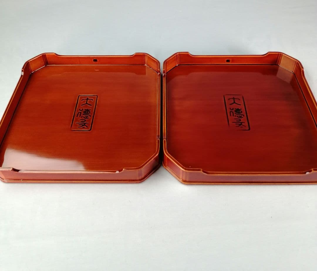 【茶事道具】春慶塗大徳寺重　５客セット　重箱、弁当箱、主菓子　懐石道具376