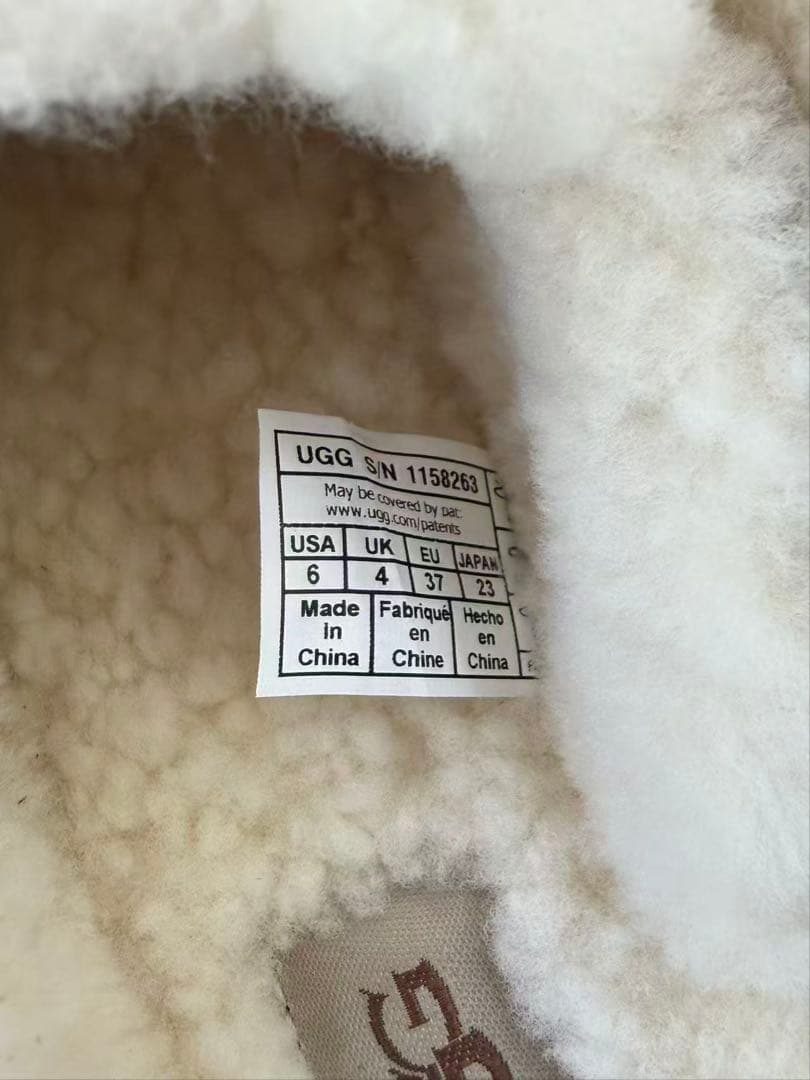 UGG スリッパ 平底 ムートン ファー スエード ベージュ レディース 37