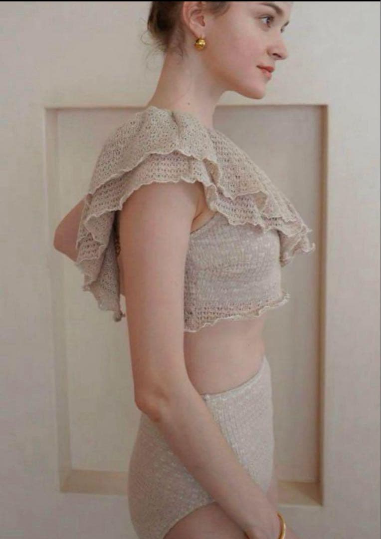 acka crochet frill swim wear M-L size新品