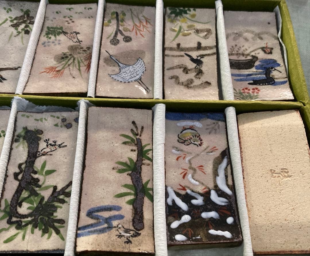 京焼　清水焼　花鳥乾山十二月　箸置揃