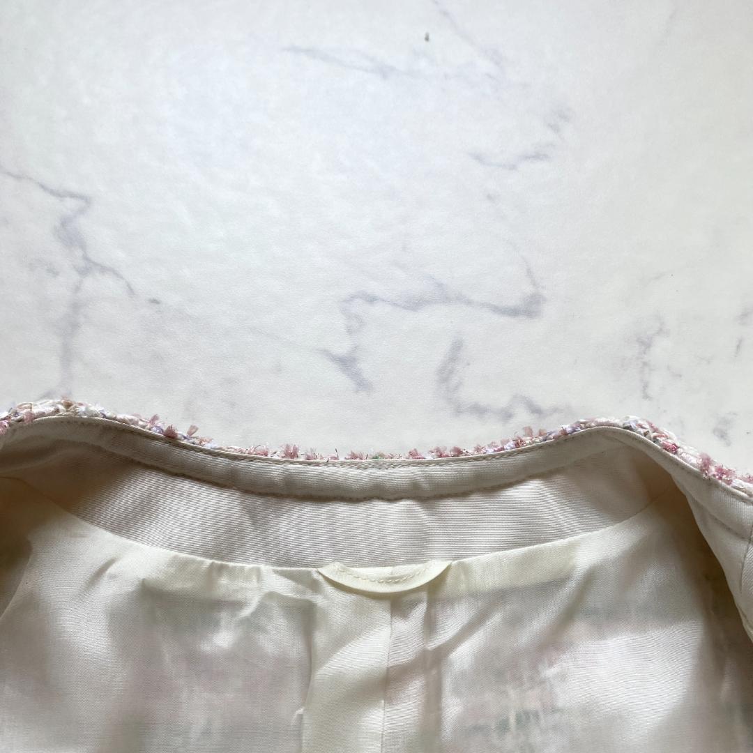 美品✨アナイ ミックスツイード クルーネックジャケット ペプラム 36 22年