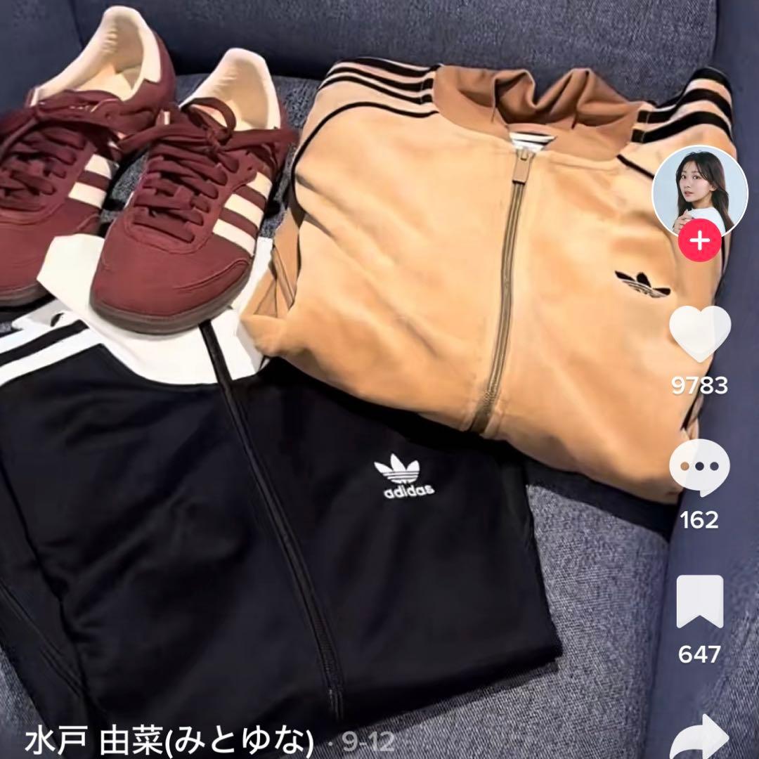 新品XL⭐️adidas アディカラー ブラウンベロア トラックトップ 風早ゆうた