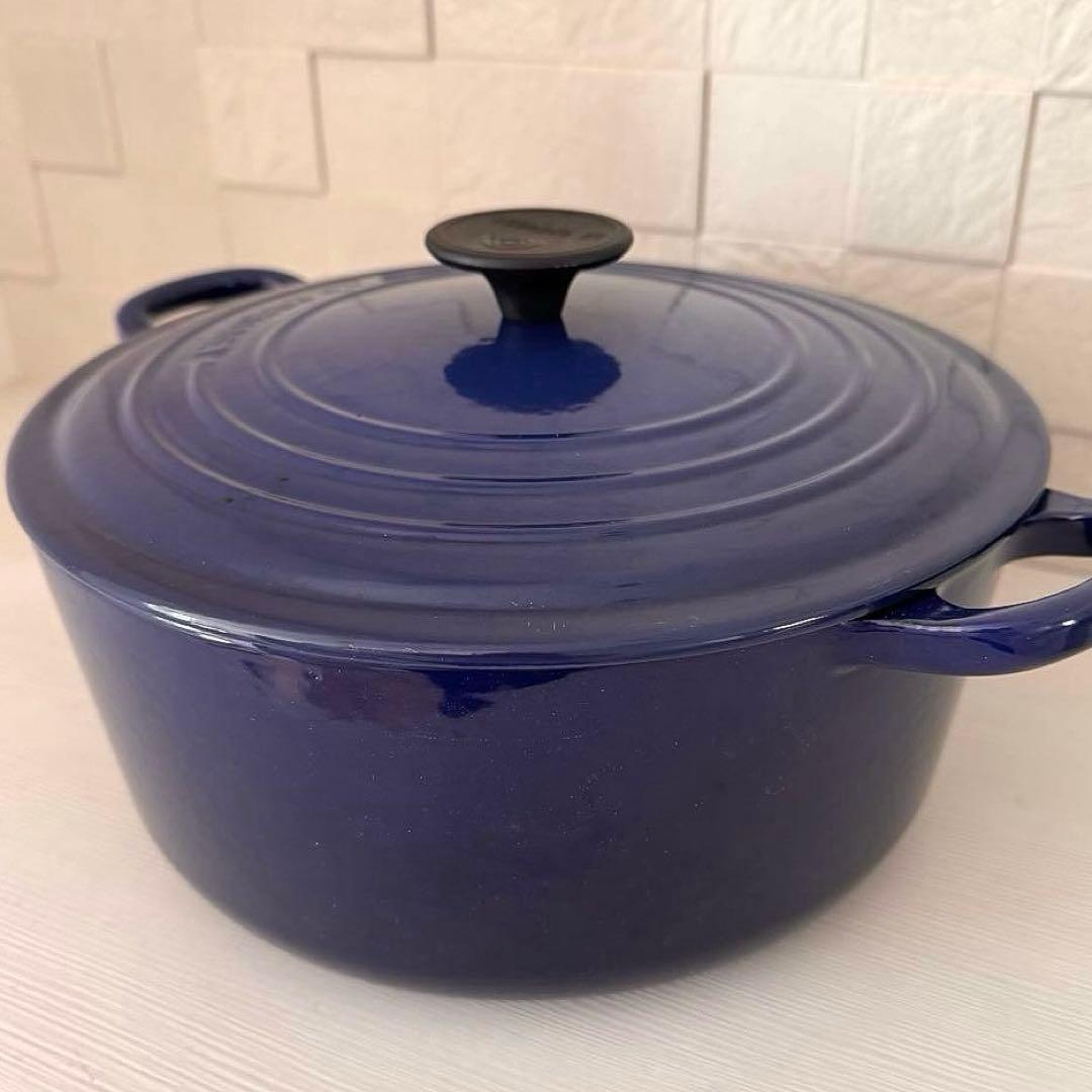 LE CREUSET  ココットロンド インディゴブルー 26cm　ルクルーゼ