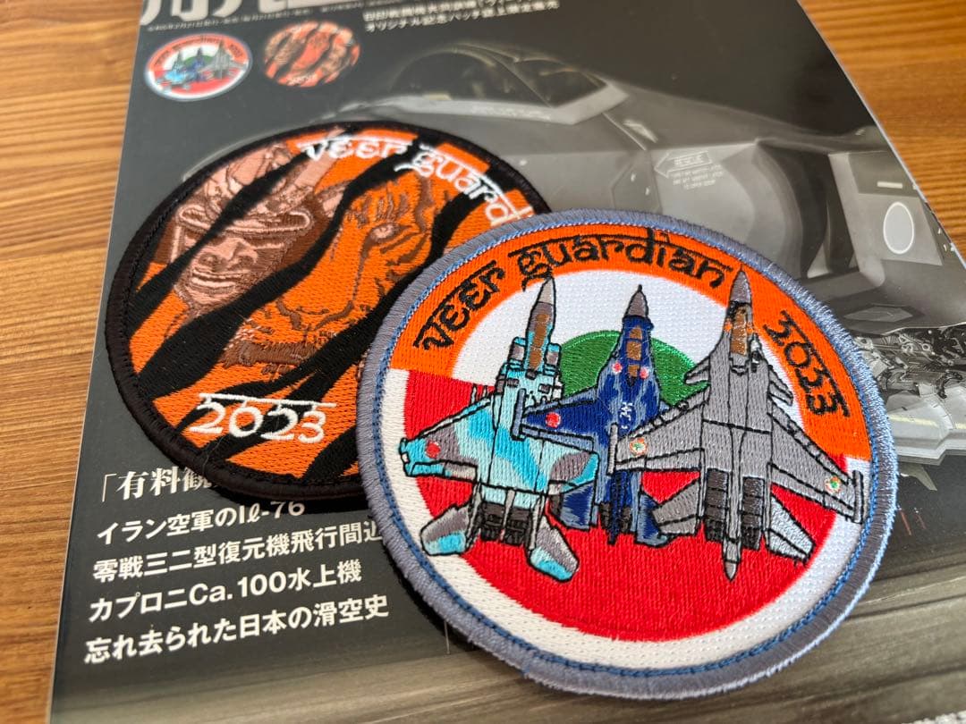 日印戦闘機共同訓練　ヴィーアガーディアン 　オリジナル記念バッジ　航空ファン