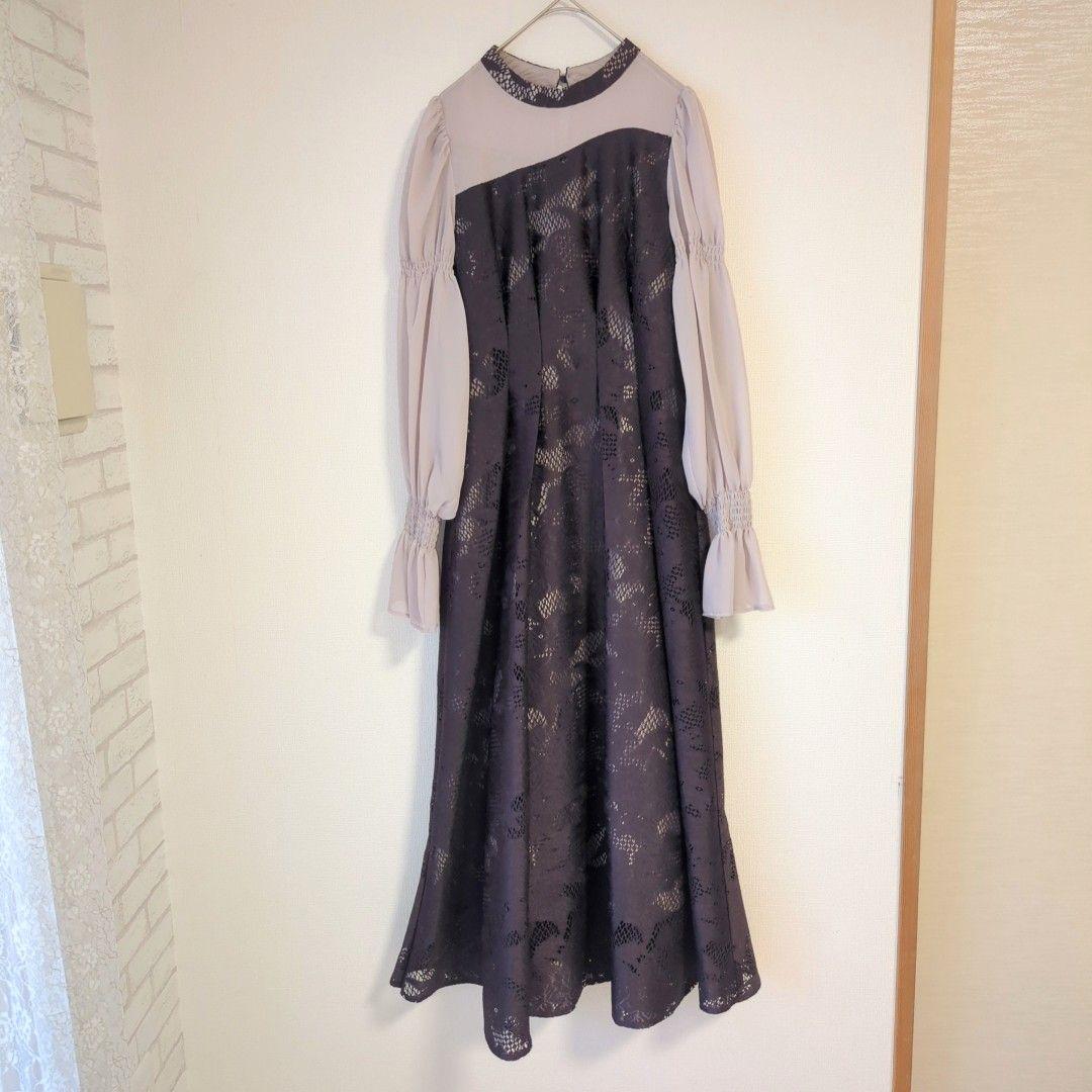 美品 niana ニアナ ANDRESD アシメントリータックドレス M 結婚式