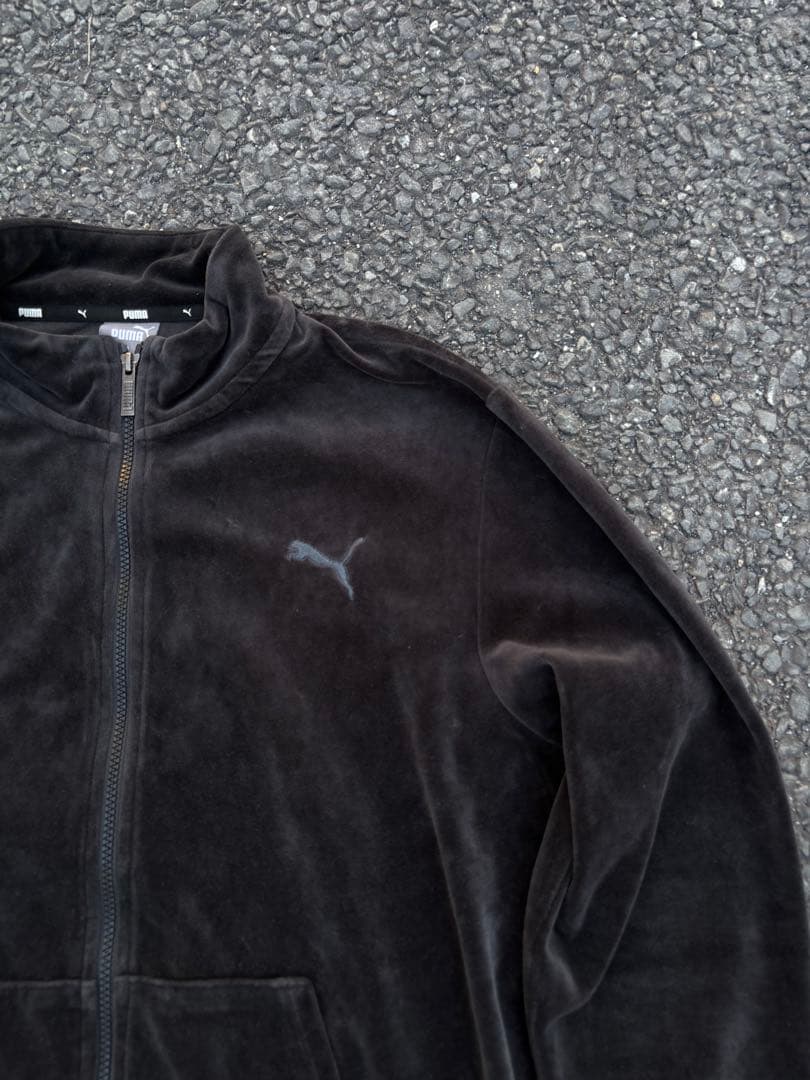 【希少】PUMA ベロア　トラックジャケット　ジャージ　ブラック　在原みゆ紀