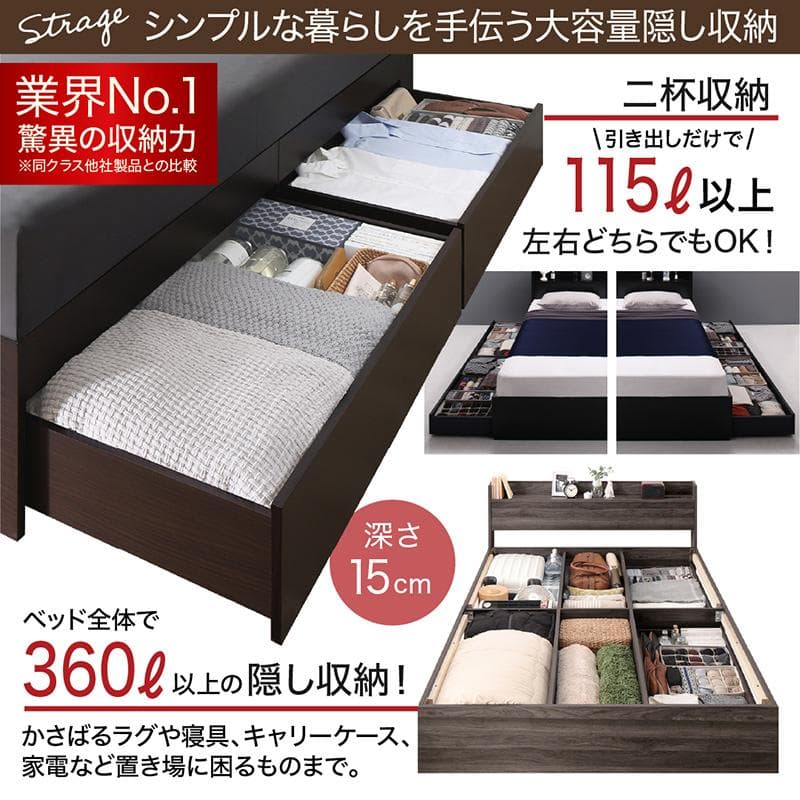 最安値！マットレスなし シングルベッド 　収納 コンセント 送料込み！ 25