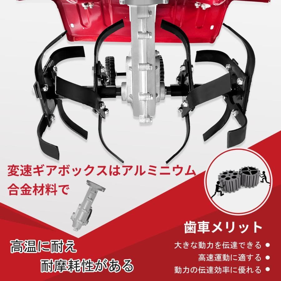 エンジン式耕運機 手押し耕うん機 排気量55cc耕幅38cm 耕深10-25cm