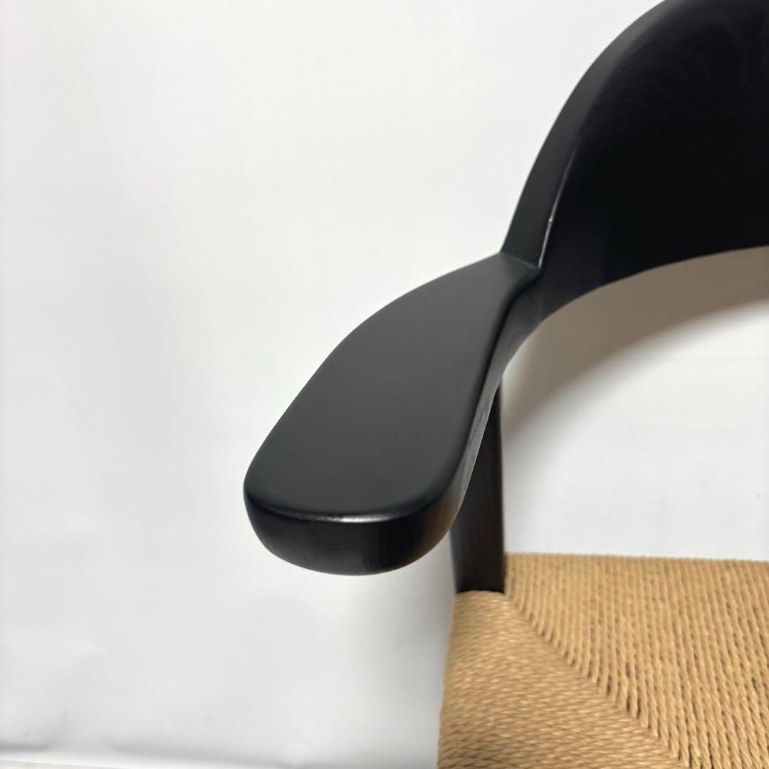 【完成品】ペーパーコード×ブラック　ダイニングチェア