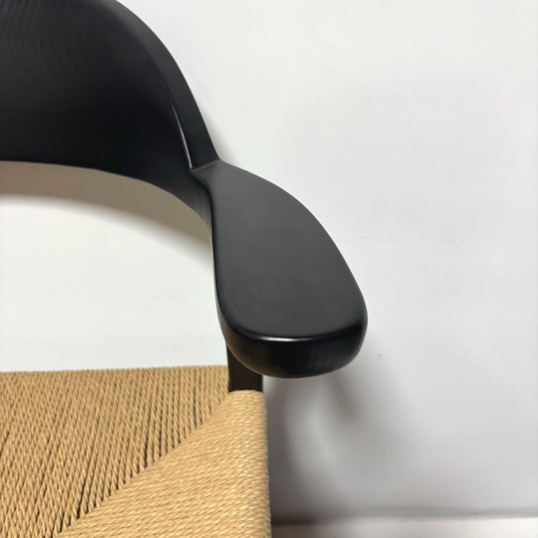【完成品】ペーパーコード×ブラック　ダイニングチェア