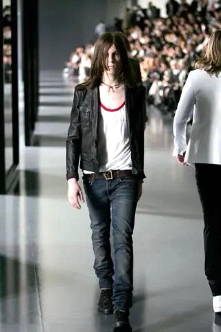 稀少】Dior Homme 05SS 3本ステッチ レザーベルト エディ期 80