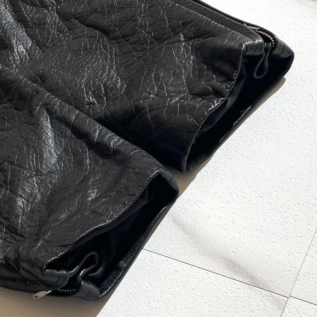 【美品◦XL✨】LEAD レザーパンツ ベルト バイクパンツ 黒 LL