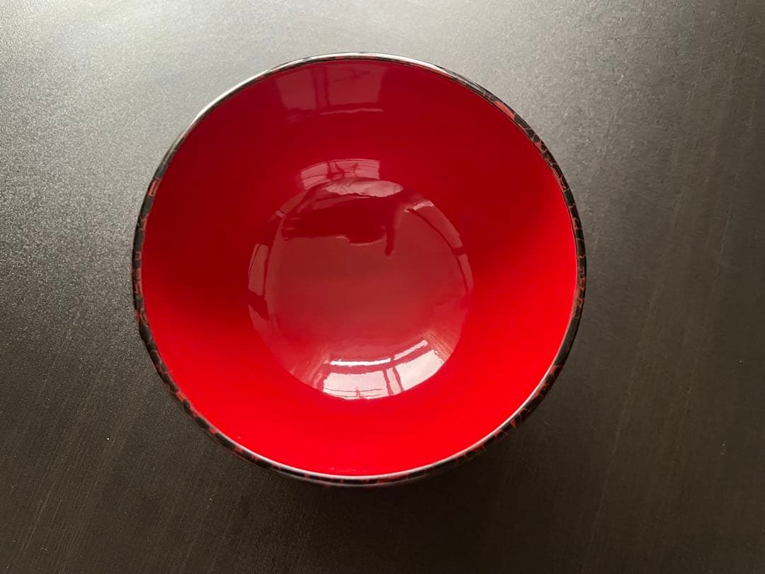 輪島塗り 若狭塗 漆器 伝統工芸品☆深型汁椀 雑煮椀 夫婦椀 黒内赤 蓋なし
