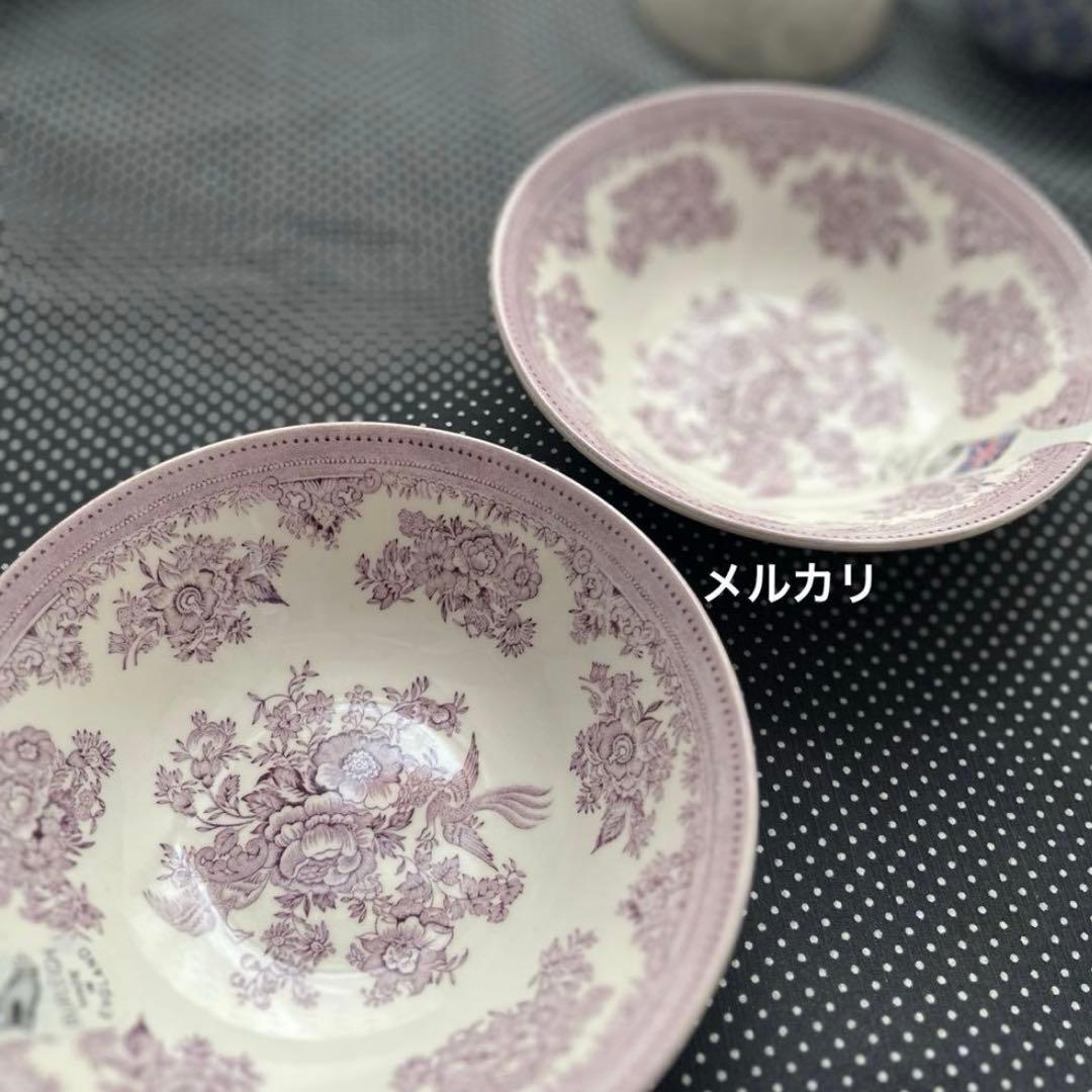 バーレイ プラムアジアティックフェザンツ　シリアルボウル　プレート　ペア単品可能