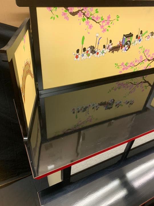 木製御飾350×7 7段飾り　雛人形　飾台　屏風付き