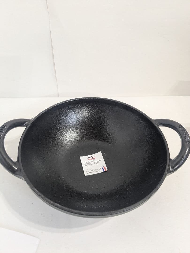 【未使用】staub ストウブ 「 ベビー ウォック 16cm ブラック 」