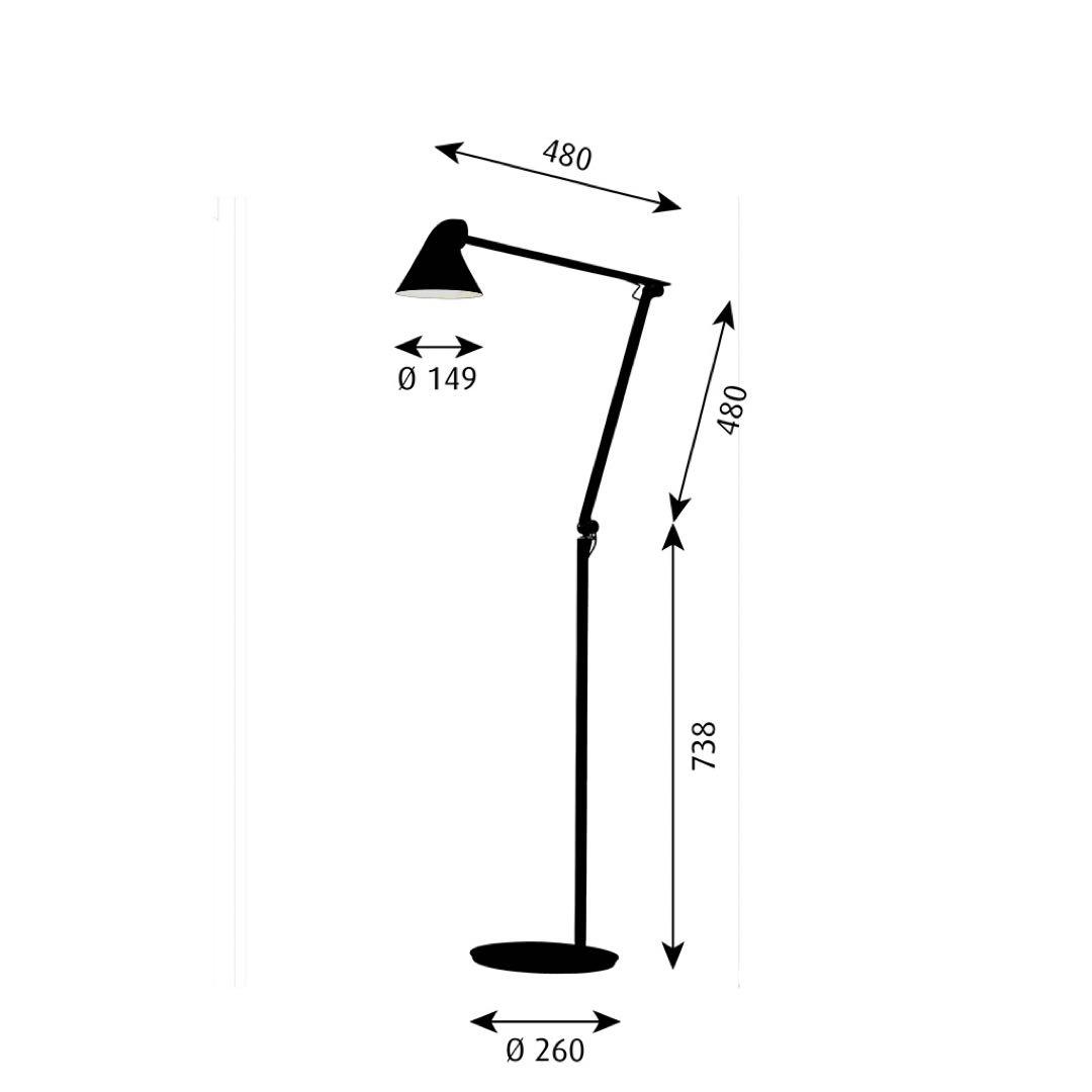 美品 ルイスポールセン Louis Poulsen NJPフロアランプ ブラック