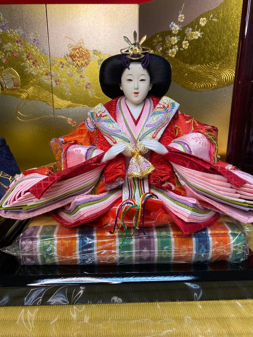 東京久月　雛人形　西陣織金蘭　オリジナル頭　収納親王飾り