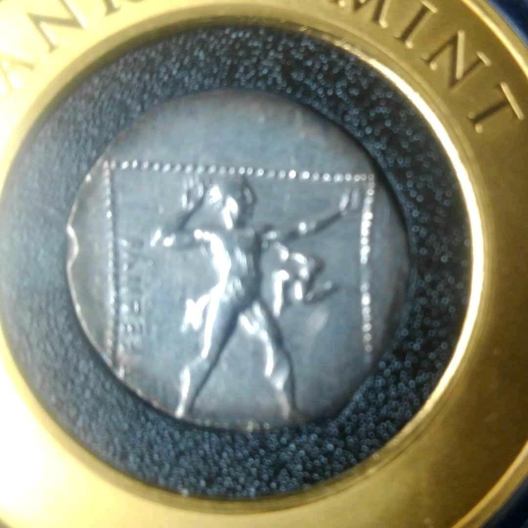本物保証　初めてのオリンピック銀貨　フランクリンミント　　骨董
