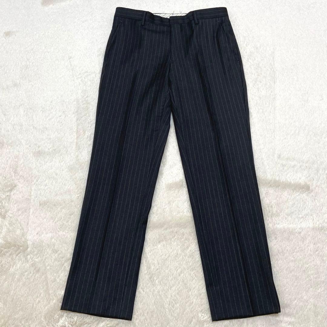【美品】Loro Pianaスーツ セットアップ 黒 ストライプ A5