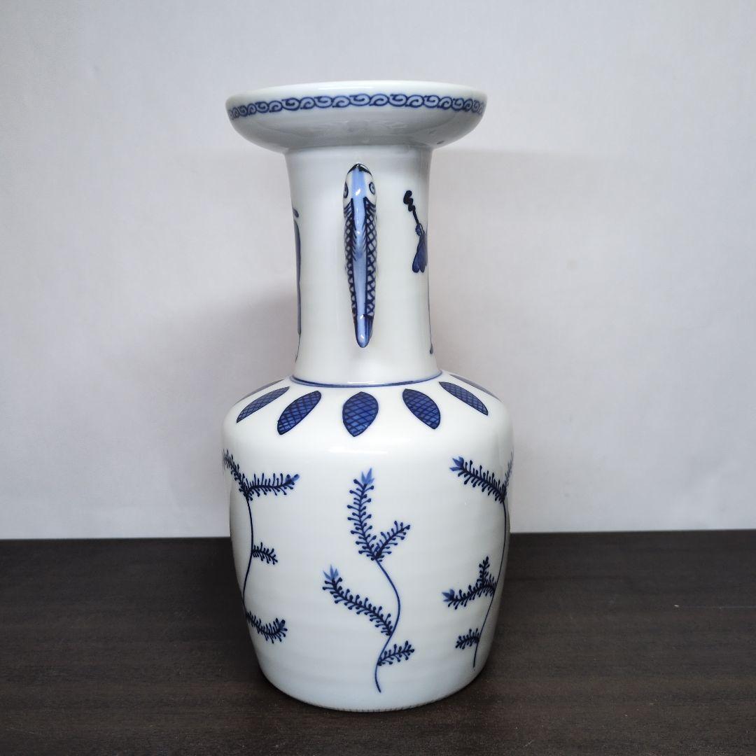三浦竹泉 造 高砂手 花瓶 高さ約24cm