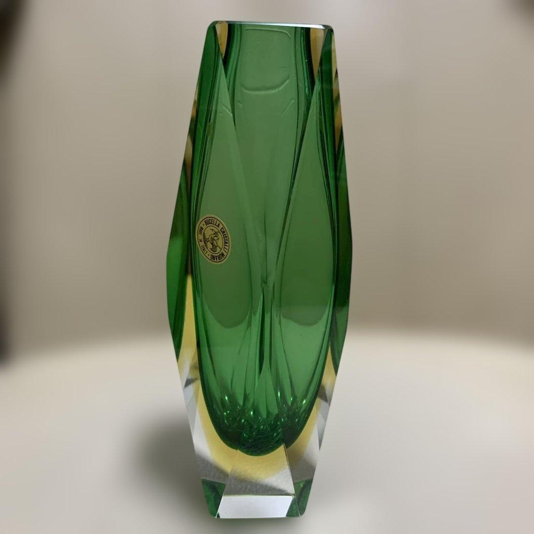 イタリア　クリスタル　ムラーノガラス　MURANO 一輪挿し　花瓶　オブジェ