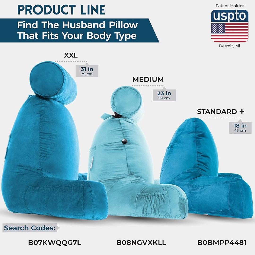 Husband Pillow XXL プレミアム低反発 クッション ブルー