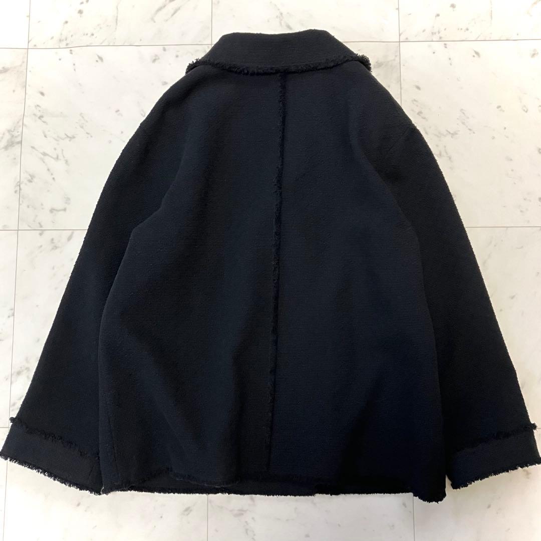 美品 スローブイエナ ツイードテーラードジャケット ブラック ゆったり
