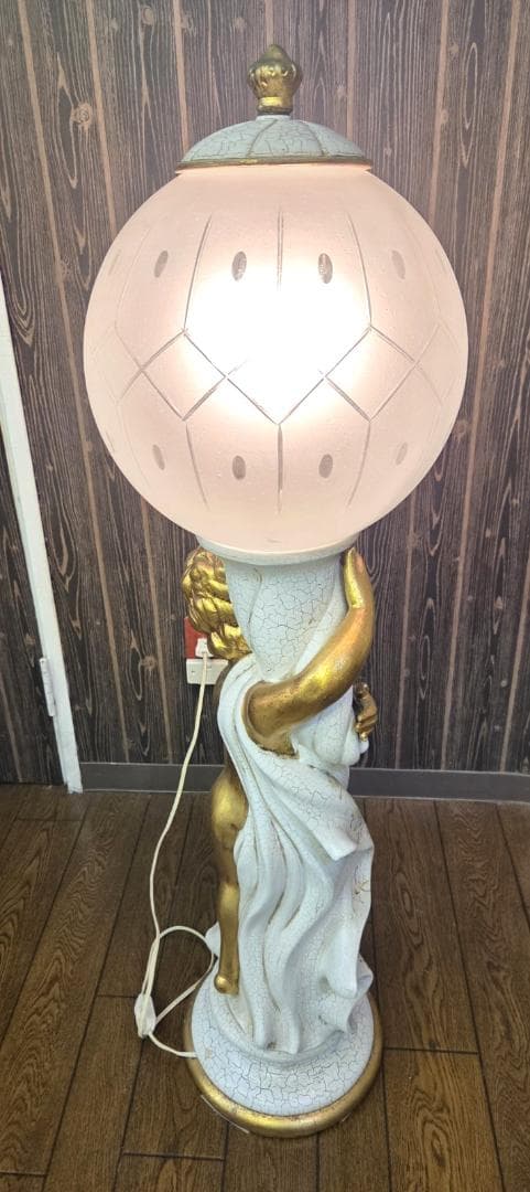 〈たのめる便・現状渡し〉天使 陶器スタンドライト 100V