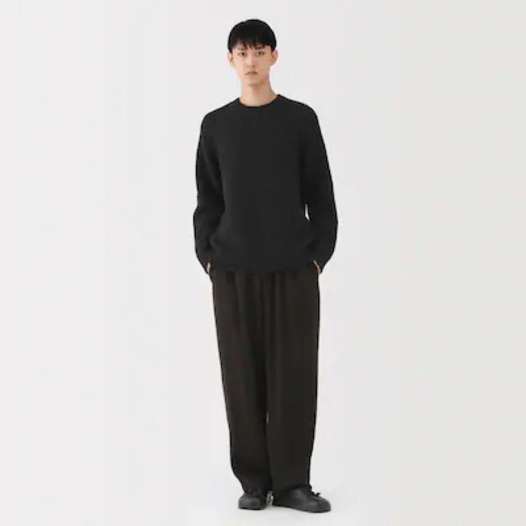 新品muji labo 2025メリノウールローゲージクルーネックセーター