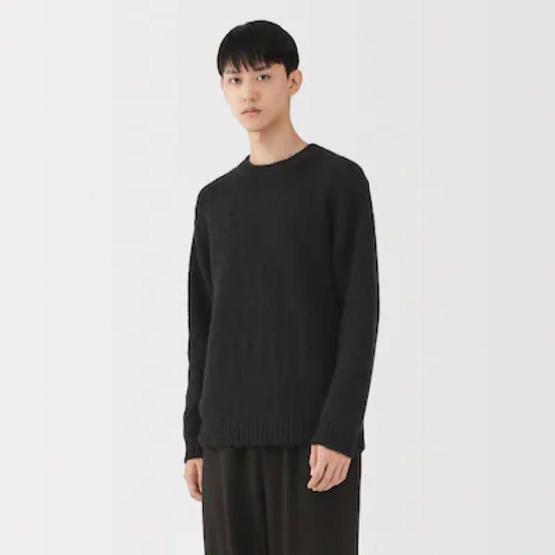 新品muji labo 2025メリノウールローゲージクルーネックセーター