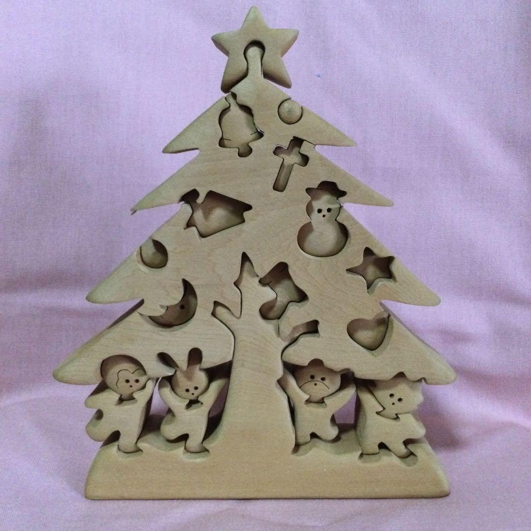 木製　手作り　パズル　クリスマス　ツリー