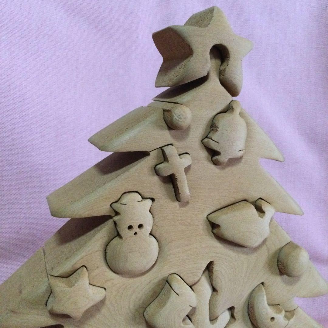 木製　手作り　パズル　クリスマス　ツリー