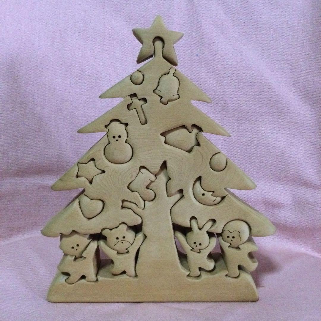木製　手作り　パズル　クリスマス　ツリー