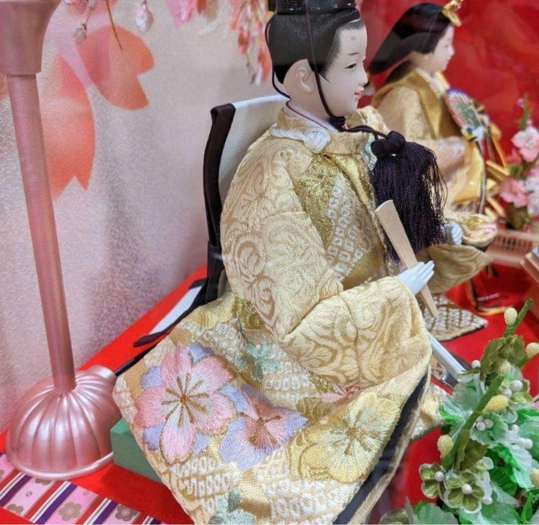 雛人形 アクリルケース ピンク 藤翁作 半円形 親王飾り おひなさま ガラス