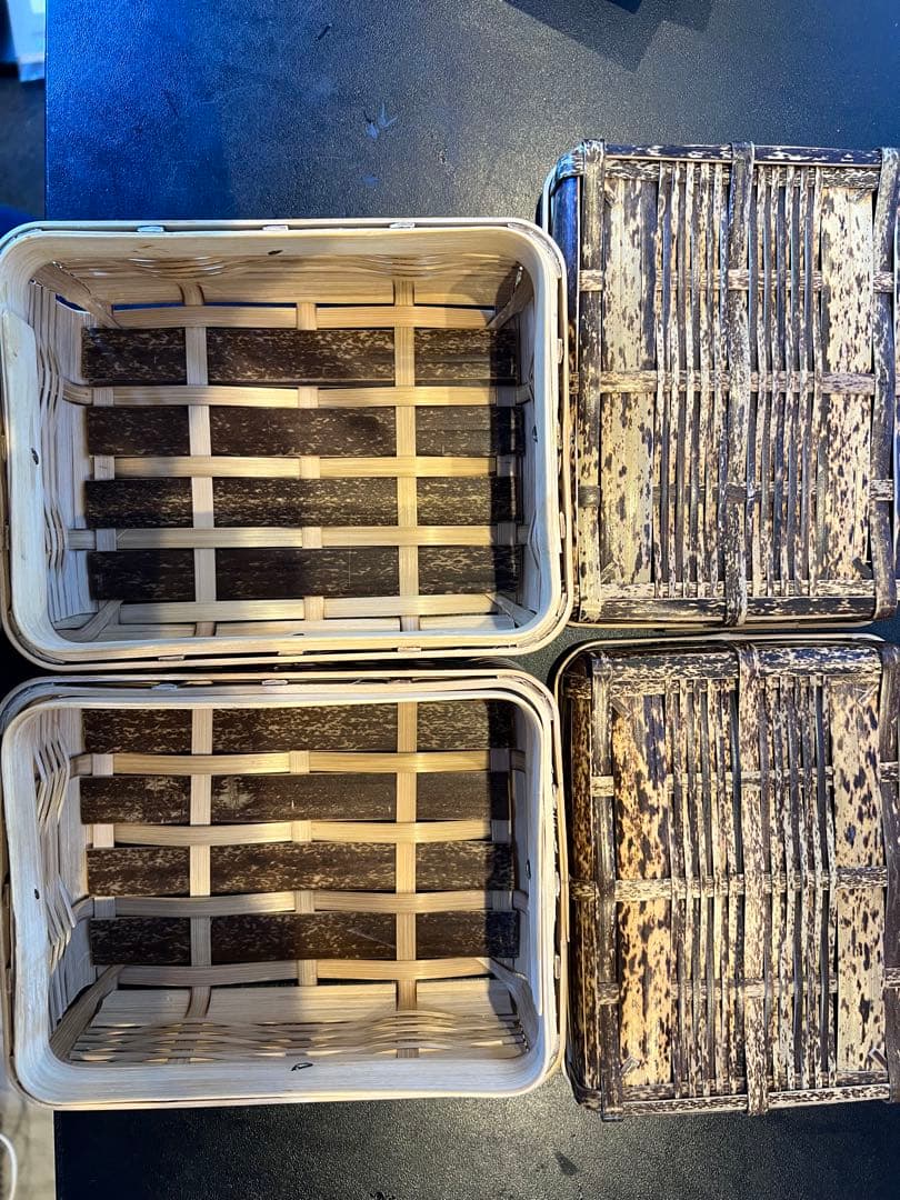 虎竹ランチボックス（大）2個セット　職人手作業手作り