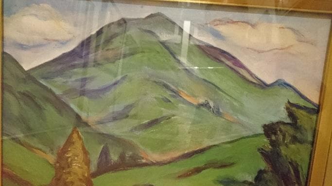 油彩絵画　風景　作者　多々羅義雄　Ｙ.ＴＡＴＡＲＡ　制作年　1960年代