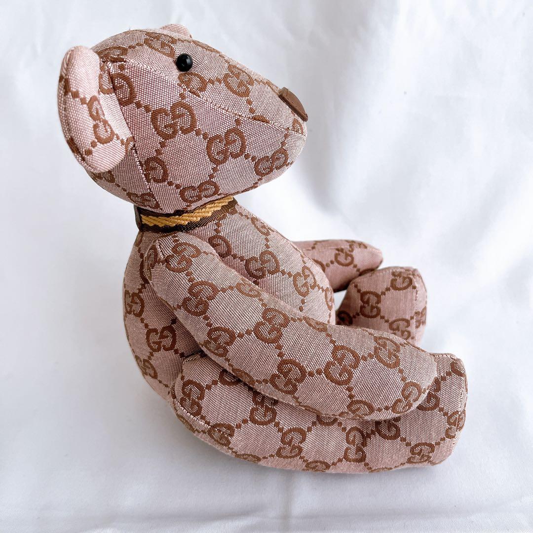 美品 レア GUCCI グッチ GGキャンバス テディベア ぬいぐるみ クマ 熊