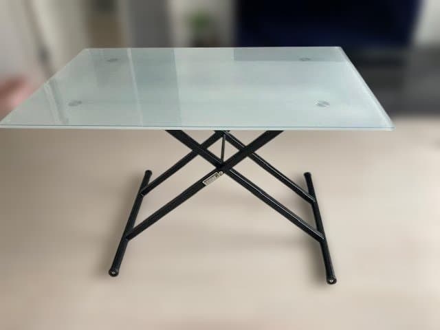 【ニトリ】センターテーブル（昇降式 :ガラス天板ホワイト:120cm）