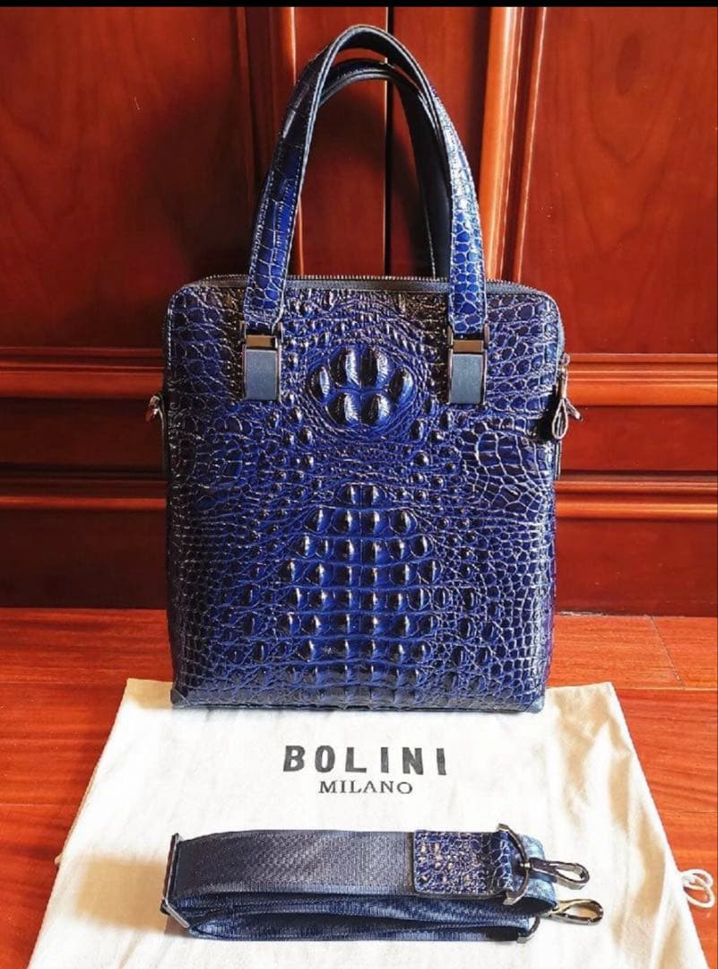 新品未使用★BOLINIトートバッグ★牛革★クロコダイル
