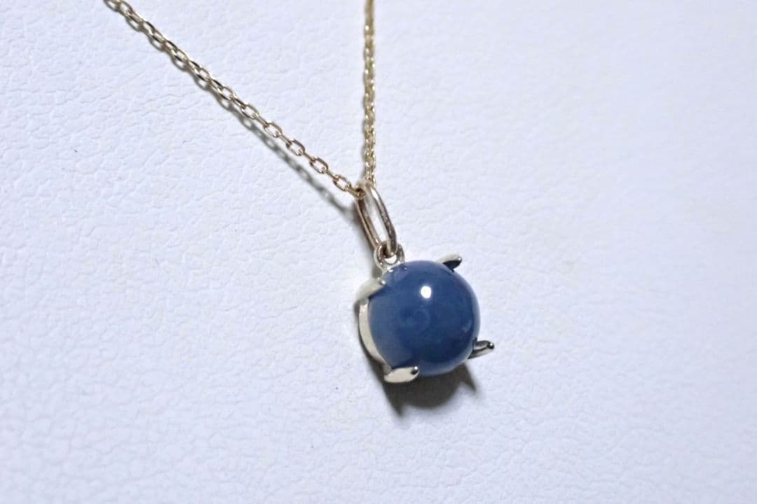 ※Gamyミネラルワーク※糸魚川翡翠　入コン沢　青　10金　丸　ネックレス