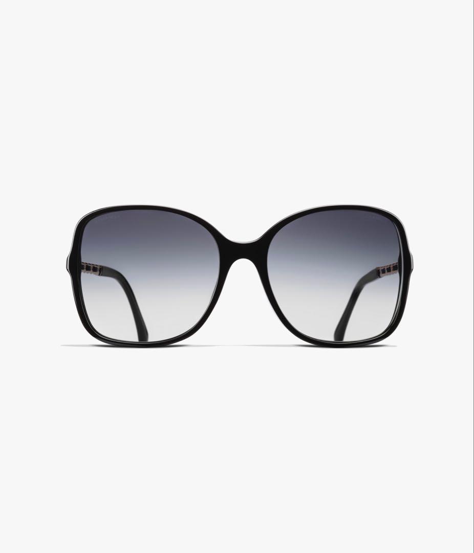 【美品】CHANEL シャネル スクエアシェイプアイウェア サングラス ブラック
