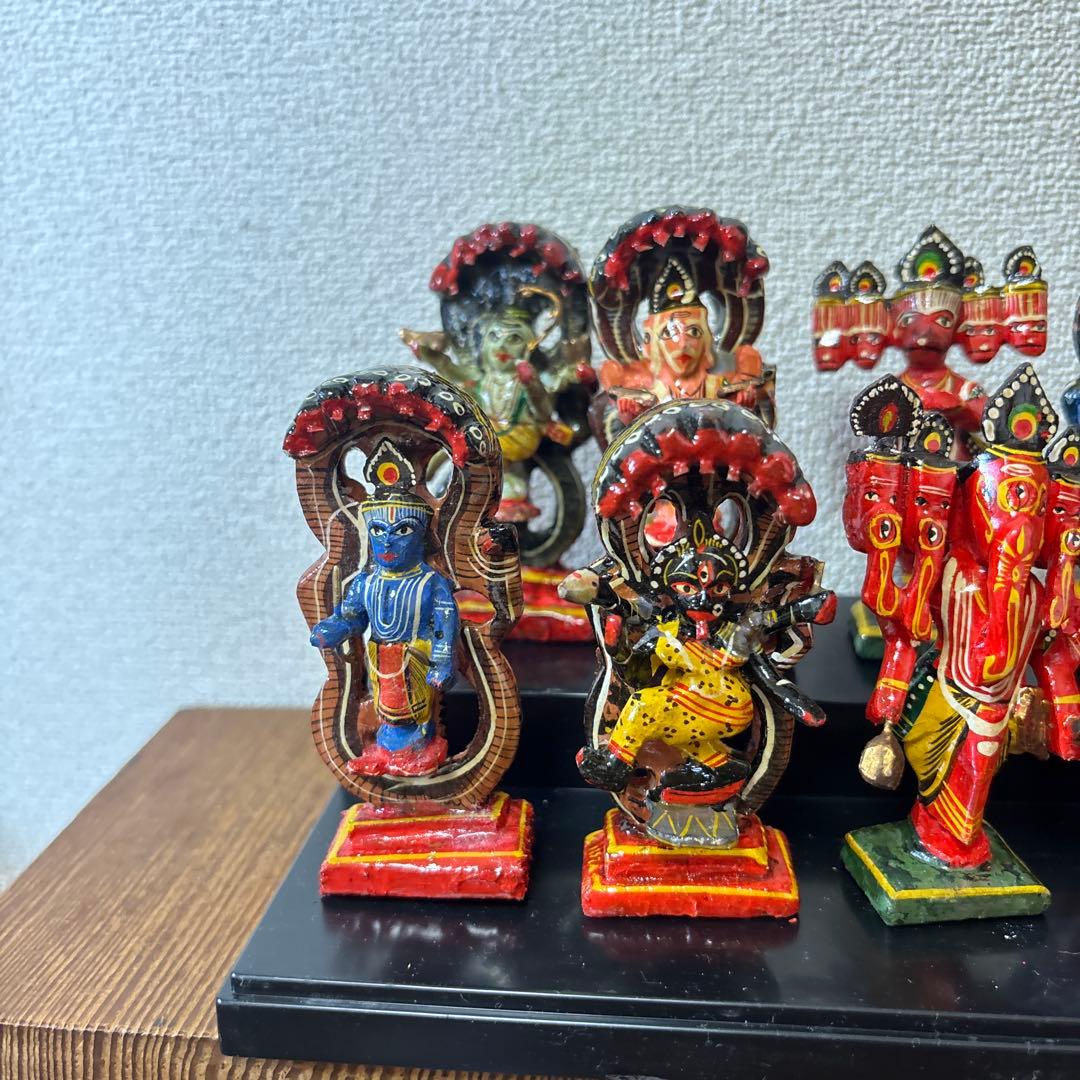 インド神様 ミニチュア 10体セット ヒンドゥー教 ガネーシャ ドゥルガー 箱付