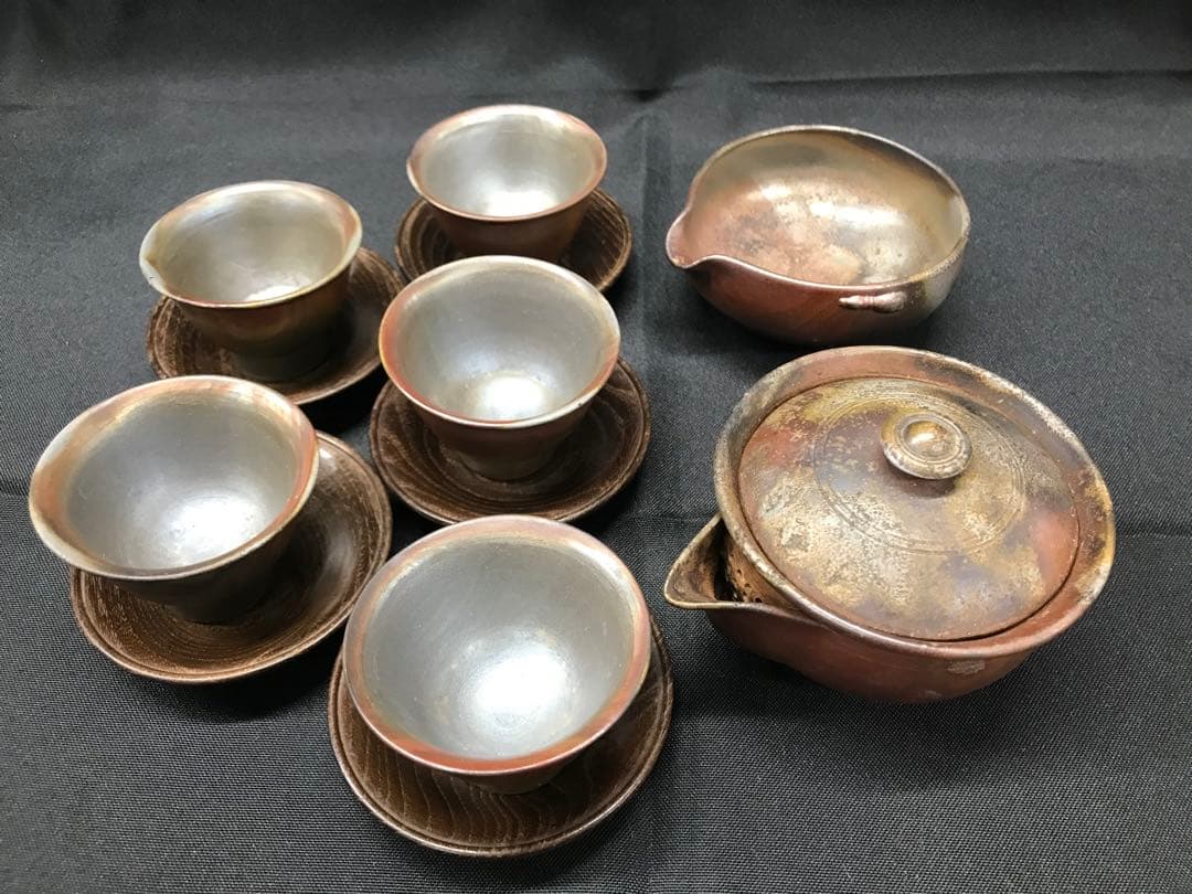 【経年使用品】古備前焼　備前焼　香山　茶器　煎茶