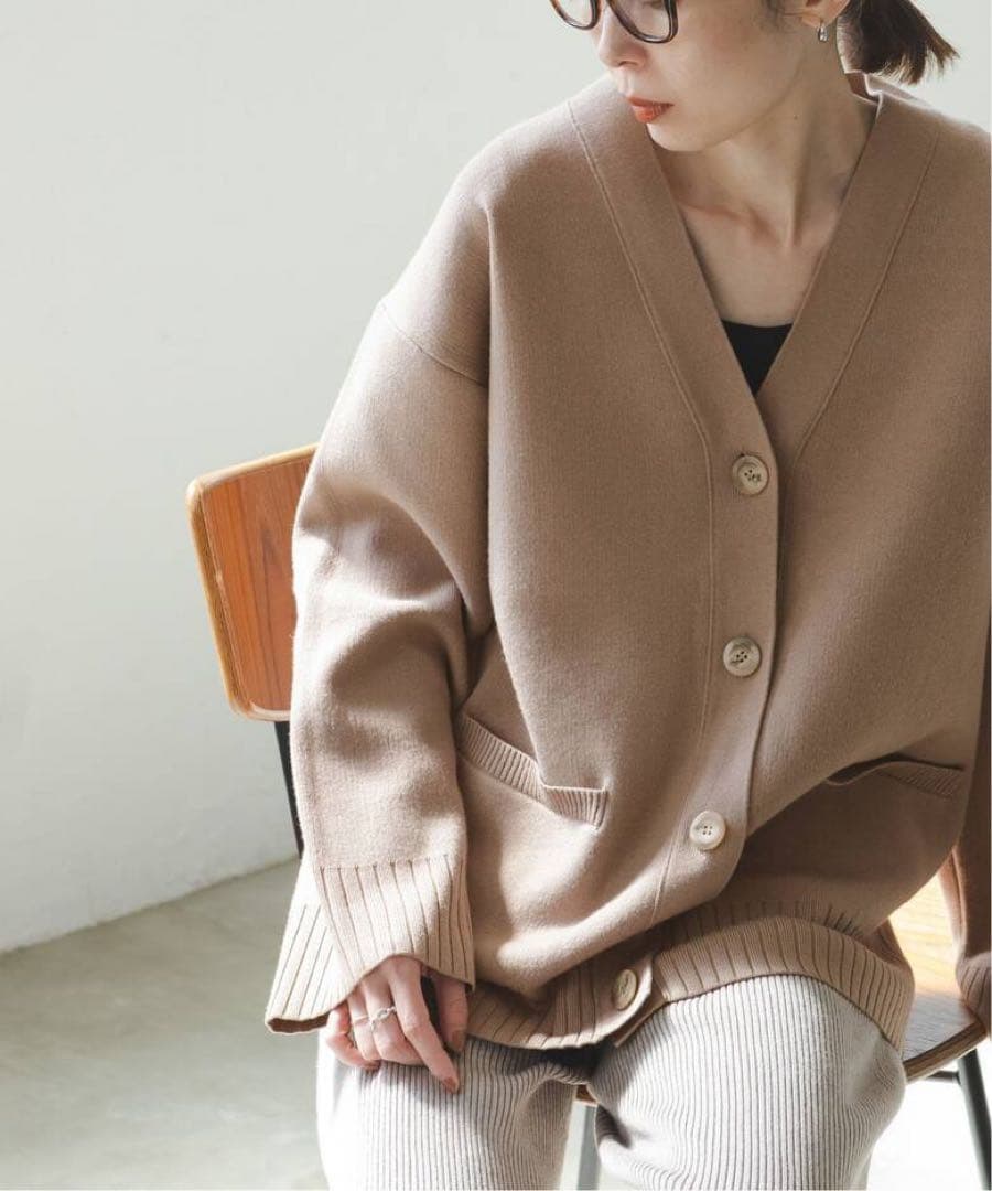 【美品】NOBLE ノーブル / スムース編みオーバーカーデ 24AW