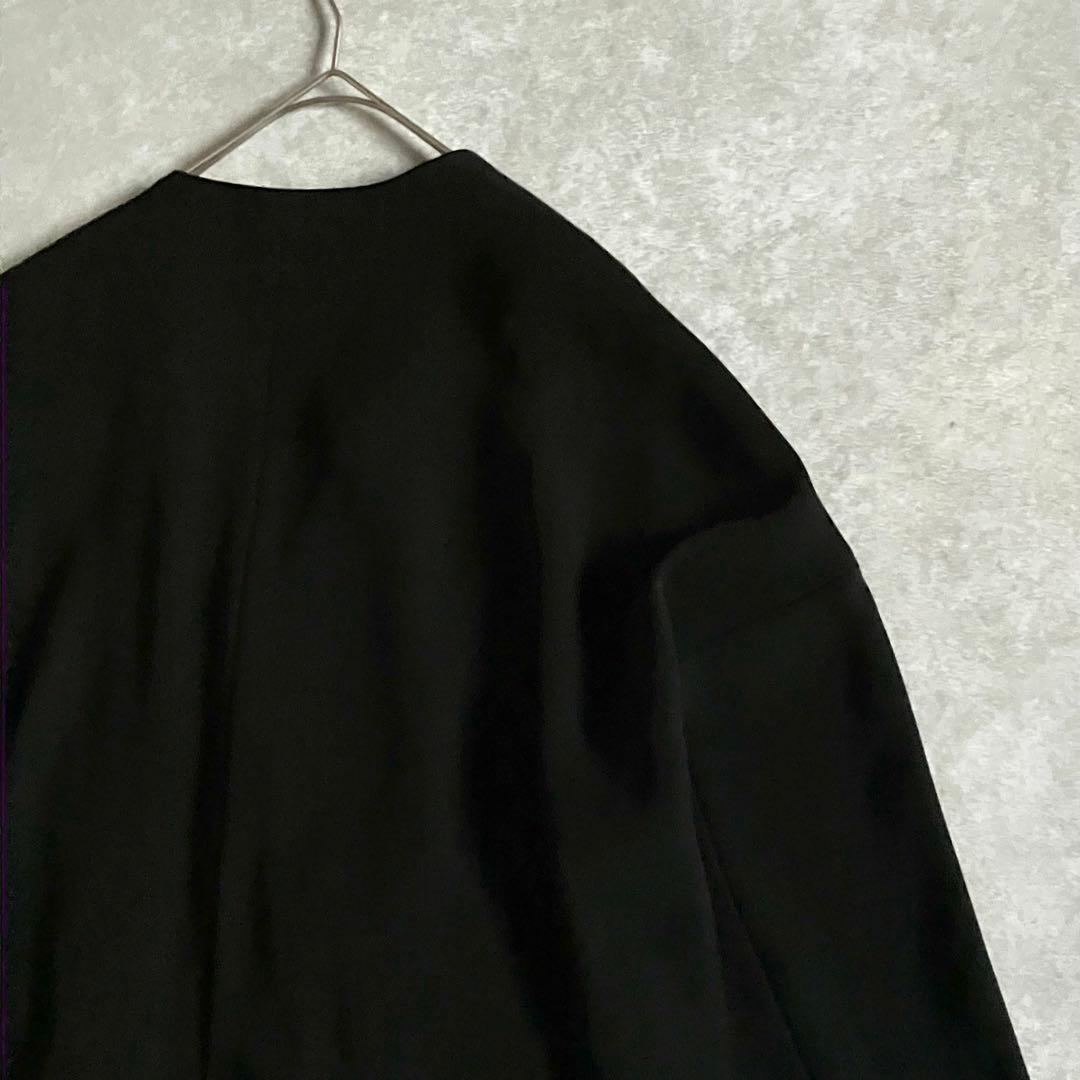 美品 ENFOLD 近年モデル ダブルクロスノーカラーコート ジャケット 黒