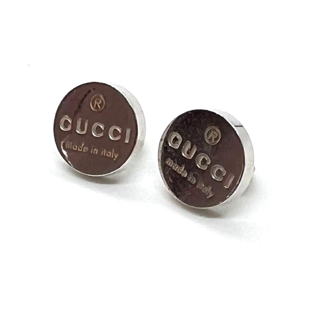 GUCCI グッチ ピアス スタッズ ロゴ シルバー 925 サークル