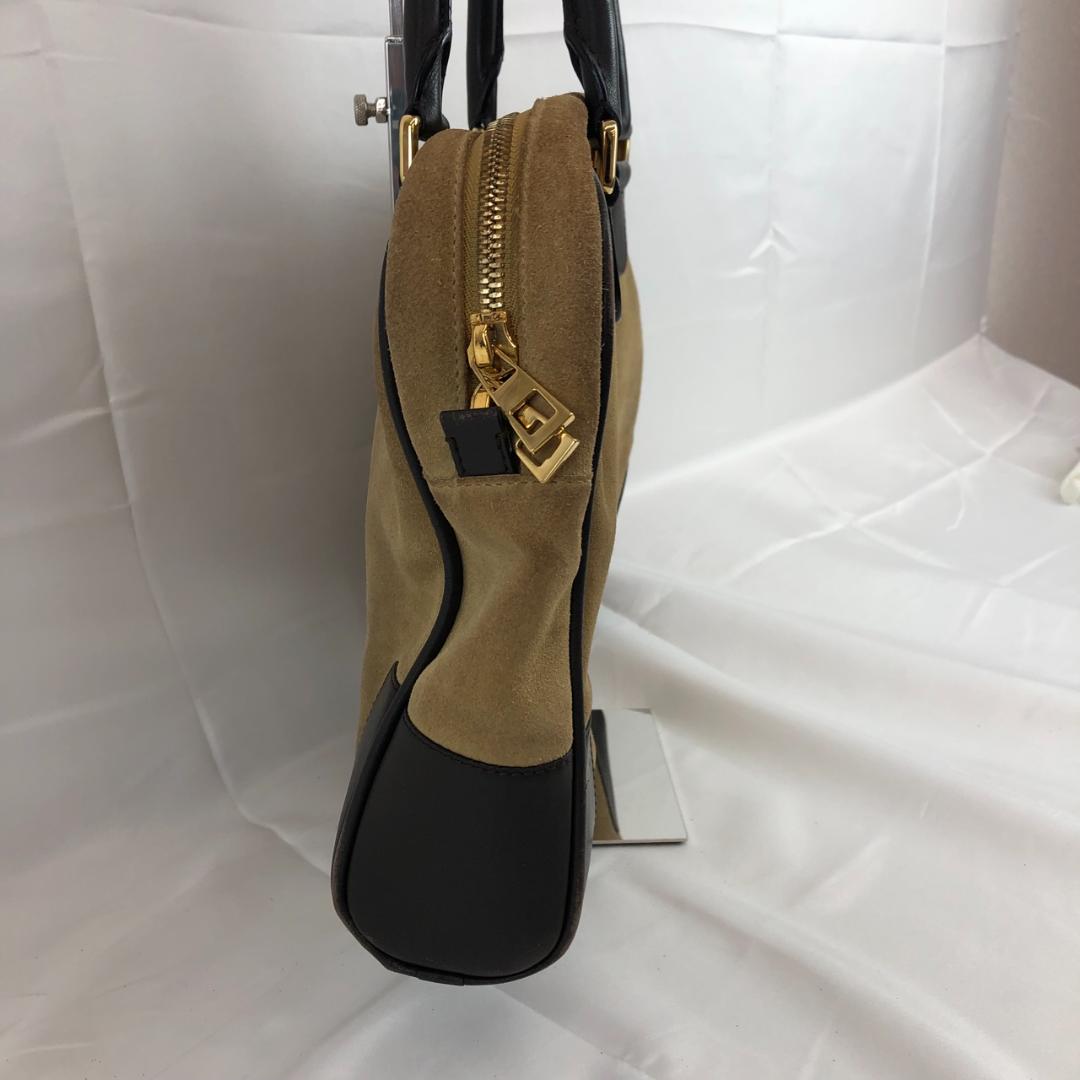 ロエベ LOEWE ベージュ スエード ビジネス バッグ