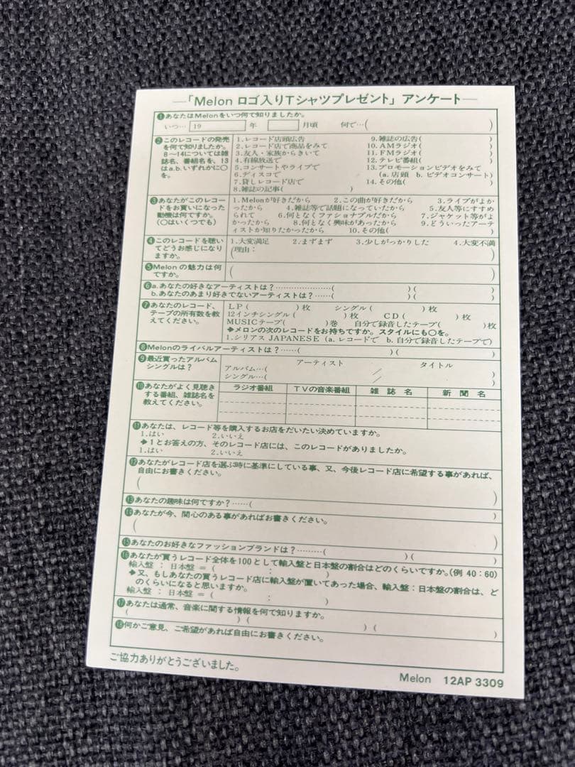 帯付 12AP-3309 MELO 邦楽レコード　美盤 1987年盤 12”